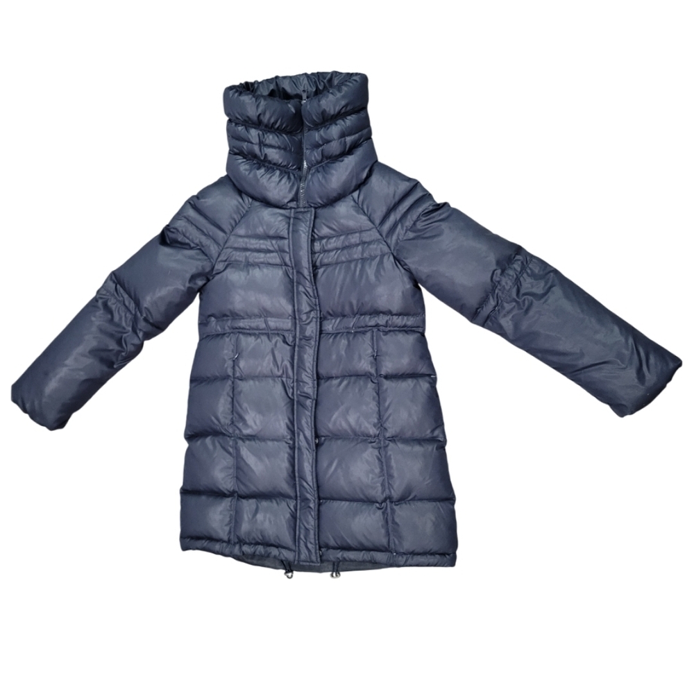 Zara Women's Navy Blue Puffer Coat - Women's Size Medium